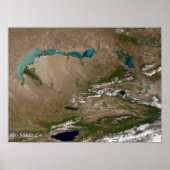 Balkhash-meer in het oosten van Kazachstan Poster (Voorkant)