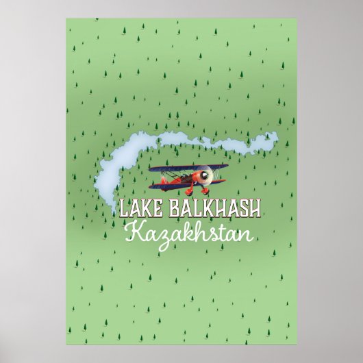Balkhashmeer Kazachstan meer kaart Poster (Voorkant)