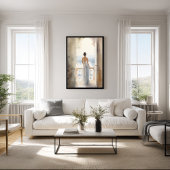 Balkon Serenity: Waterverf Zeezicht Poster