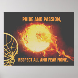 Ball-Afbeelding branden met netball-slogan Poster