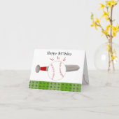 Ball and Bat Happy Birthday Kaart (Gele Bloem)