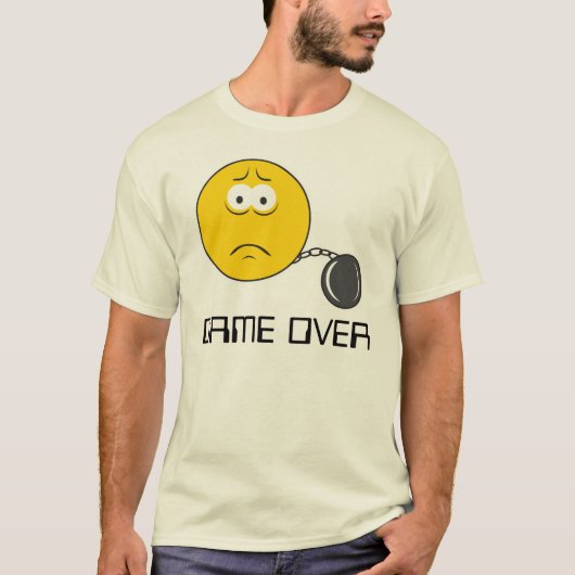Ball and chain Face GAME OVER T-shirt (Voorkant)