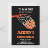 Ball Basket Basketbal Verjaardag Uitnodigingen (Voorkant)