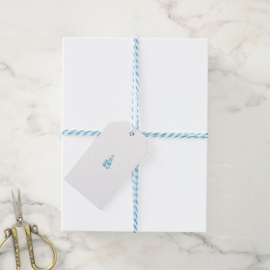 Ball Blue, Medium Turquoise decoratief ontwerp Cadeaulabel (Met Touw)