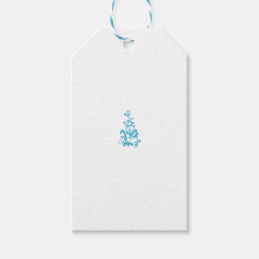 Ball Blue, Medium Turquoise decoratief ontwerp Cadeaulabel (Voorkant)