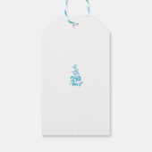 Ball Blue, Medium Turquoise decoratief ontwerp Cadeaulabel (Achterkant)