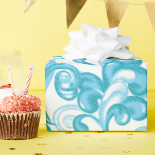 Ball Blue, Medium Turquoise decoratief ontwerp Cadeaupapier