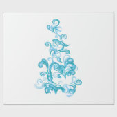 Ball Blue, Medium Turquoise decoratief ontwerp Cadeaupapier (Vlak)