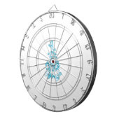 Ball Blue, Medium Turquoise decoratief ontwerp Dartbord (Voorkant Rechts)