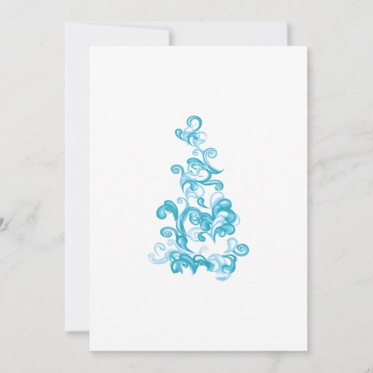 Ball Blue, Medium Turquoise decoratief ontwerp Feestdagenkaart (Voorkant)