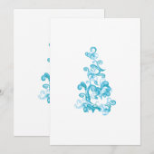 Ball Blue, Medium Turquoise decoratief ontwerp Feestdagenkaart (Voorkant / Achterkant)