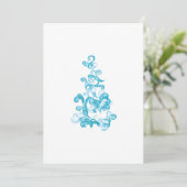 Ball Blue, Medium Turquoise decoratief ontwerp Feestdagenkaart (Staand voorkant)