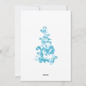 Ball Blue, Medium Turquoise decoratief ontwerp Feestdagenkaart (Achterkant)