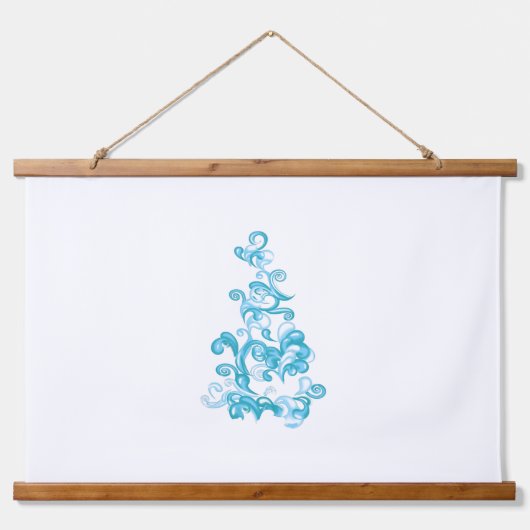 Ball Blue, Medium Turquoise decoratief ontwerp Hangend Wandkleed (Voorkant)