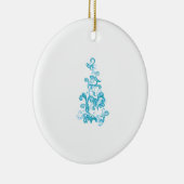 Ball Blue, Medium Turquoise decoratief ontwerp Keramisch Ornament (Rechts)