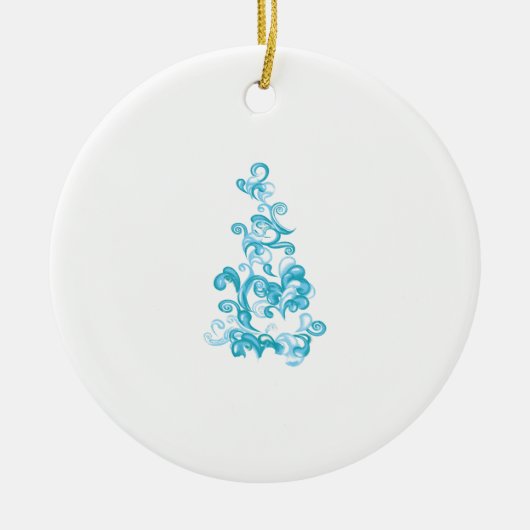 Ball Blue, Medium Turquoise decoratief ontwerp Keramisch Ornament (Voorkant)