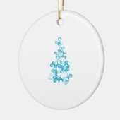 Ball Blue, Medium Turquoise decoratief ontwerp Keramisch Ornament (Links)