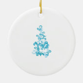 Ball Blue, Medium Turquoise decoratief ontwerp Keramisch Ornament (Achterkant)