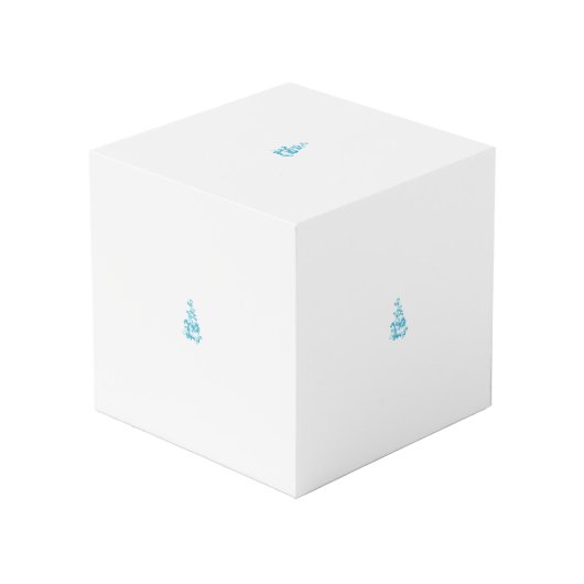 Ball Blue, Medium Turquoise decoratief ontwerp Kubus (Voorkant hoekig)