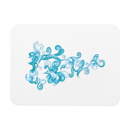 Ball Blue, Medium Turquoise decoratief ontwerp Magneet (Horizontaal)