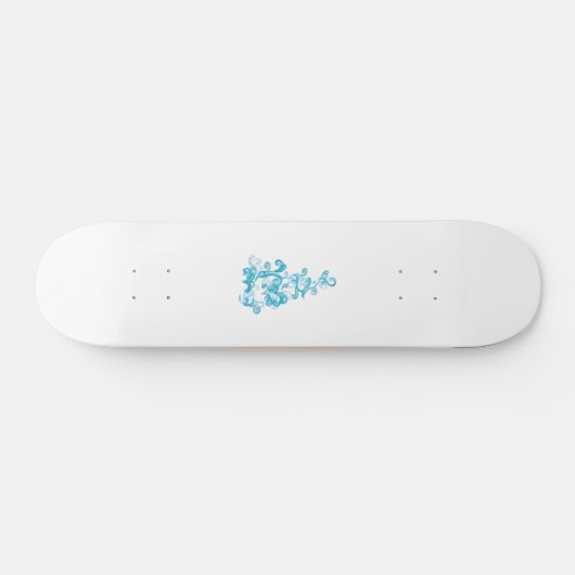 Ball Blue, Medium Turquoise decoratief ontwerp Persoonlijk Skateboard (Horizontaal)