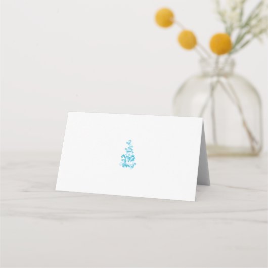 Ball Blue, Medium Turquoise decoratief ontwerp Plaatskaartje (Voorkant)