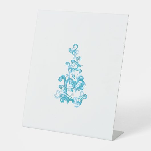 Ball Blue, Medium Turquoise decoratief ontwerp Reclamebord Met Voetstuk (Voorkant)