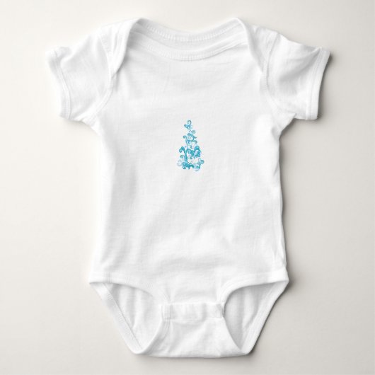 Ball Blue, Medium Turquoise decoratief ontwerp Romper (Voorkant)