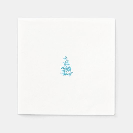 Ball Blue, Medium Turquoise decoratief ontwerp Servet (Voorkant)