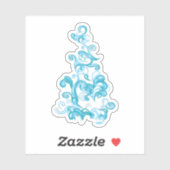 Ball Blue, Medium Turquoise decoratief ontwerp Sticker (Vel)