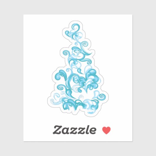 Ball Blue, Medium Turquoise decoratief ontwerp Sticker (Vel)