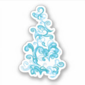 Ball Blue, Medium Turquoise decoratief ontwerp Sticker (Voorkant)