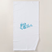 Ball Blue, Medium Turquoise decoratief ontwerp Strandlaken (Voorkant)