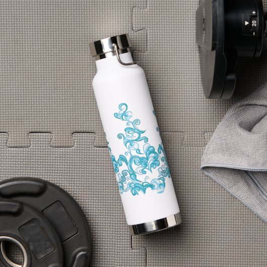 Ball Blue, Medium Turquoise decoratief ontwerp Waterfles (Gym)