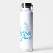 Ball Blue, Medium Turquoise decoratief ontwerp Waterfles (Achterkant)