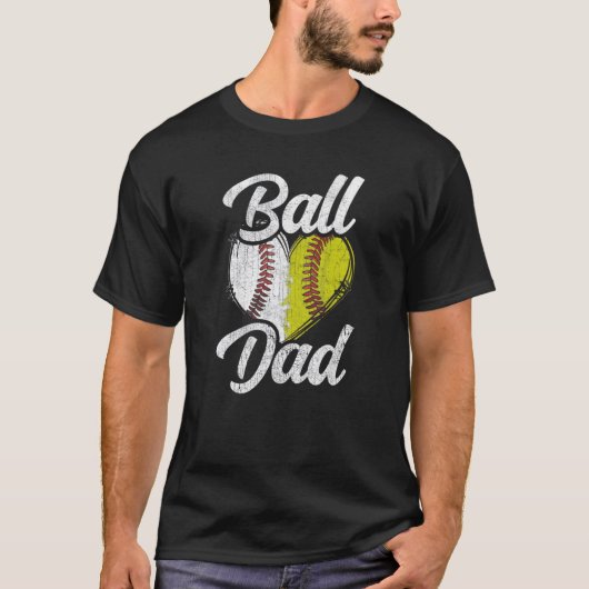 Ball Dad Baseball Softball Team Sports T-shirt (Voorkant)