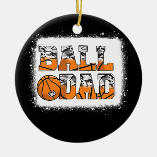 Ball Dad Basketball Dad Camo Game Day Funny Keramisch Ornament (Voorkant)