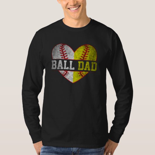 Ball Dad Softball Baseball For Men Father Day T-shirt (Voorkant)