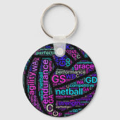 Ball Design Inspirerend Netball Sleutelhanger (Voorkant)
