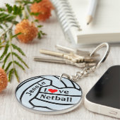 Ball Design Personalized Netball Keyring Sleutelhanger (Voorkant Rechts)
