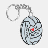 Ball Design Personalized Netball Keyring Sleutelhanger (Voorkant Links)