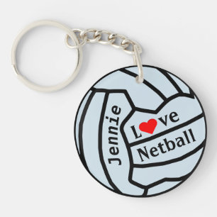 Ball Design Personalized Netball Keyring Sleutelhanger
