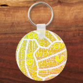 Ball Design Yellow Netball Sleutelhanger (Voorkant)