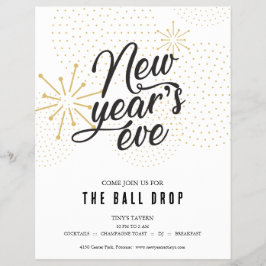 Ball Drop Oudejaarsavond Feest Flyer