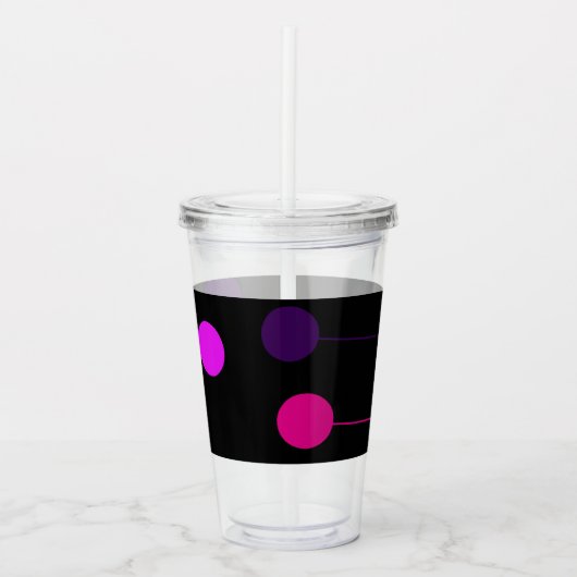 Ball en line in zwart acryl drinkbeker (Voorkant)