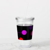 Ball en line in zwart acryl drinkbeker (Achterkant)