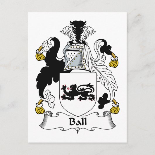 Ball Family Crest Briefkaart (Voorkant)