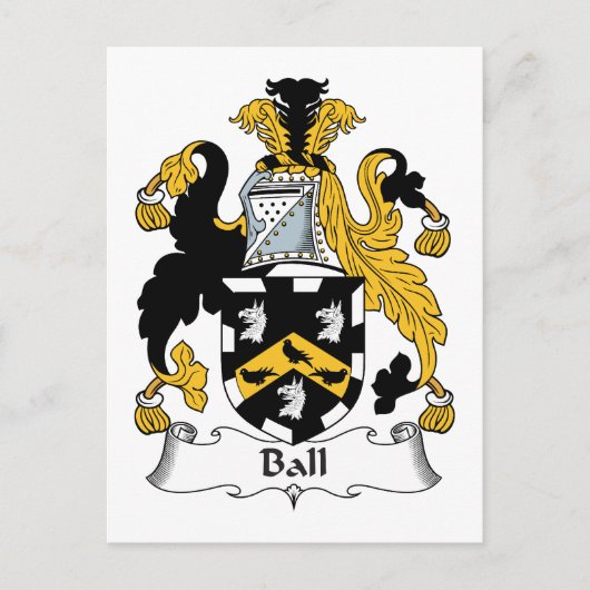 Ball Family Crest Briefkaart (Voorkant)