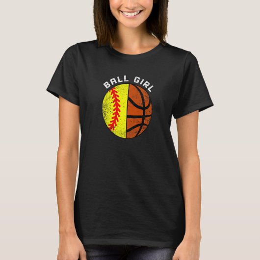 Ball Girl Softball Basketball Player T-shirt (Voorkant)