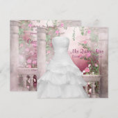 Ball Gown Pink Rose Quinceanera Kaart (Voorkant / Achterkant)